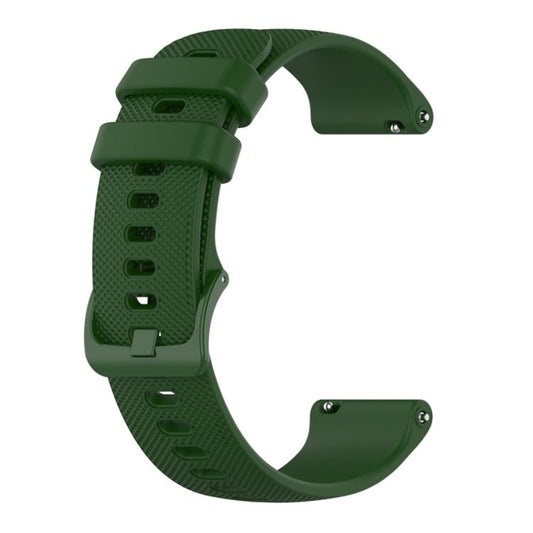 22mm For Forerunner 570 47mm/935/945/955 xDfind Small Plaid Solid Color Silicone Watch Band(Army Green) - 22mm Bands by xDfind | Online Shopping UK | buy2fix