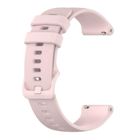 18mm For Garmin Venu 2S / Move 3S / Active S xDfind Small Plaid Solid Color Silicone Watch Band(Pink) - 18mm Bands by xDfind | Online Shopping UK | buy2fix