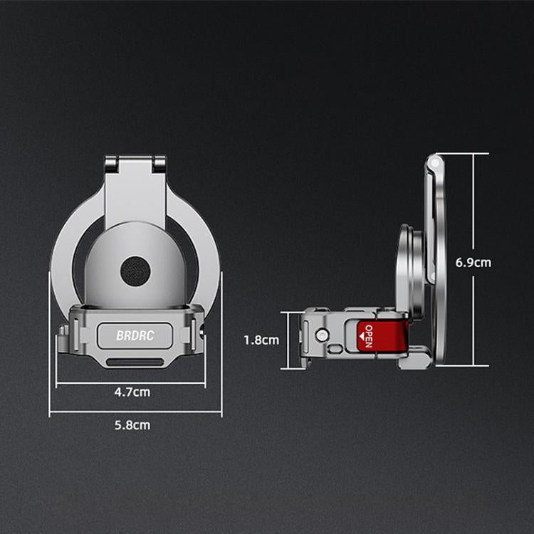 For DJI Osmo Pocket 3 BRDRC Smartphone Teleprompter Stand Desktop Clamp Cold Shoe Extension Mount(Dark Grey) - Mount & Holder by BRDRC | Online Shopping UK | buy2fix