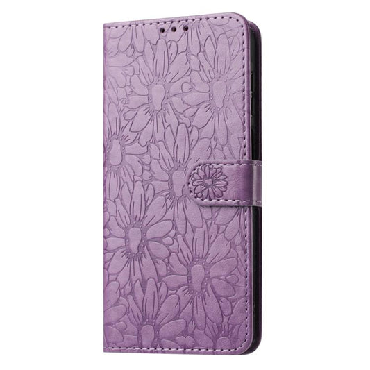 For iPhone Air Daisy Embossed Leather Phone Case(Light Purple) - iPhone Air Cases by buy2fix | Online Shopping UK | buy2fix