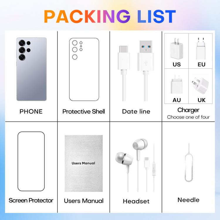 S25 Ultra / Q25, 4GB+64GB, 6.75 inch Android 12 MTK6762 Octa Core, Network: 4G, Dual SIM, with Stylus Pen, Plug:EU Plug(Titanium White Sliver) - by buy2fix | Online Shopping UK | buy2fix