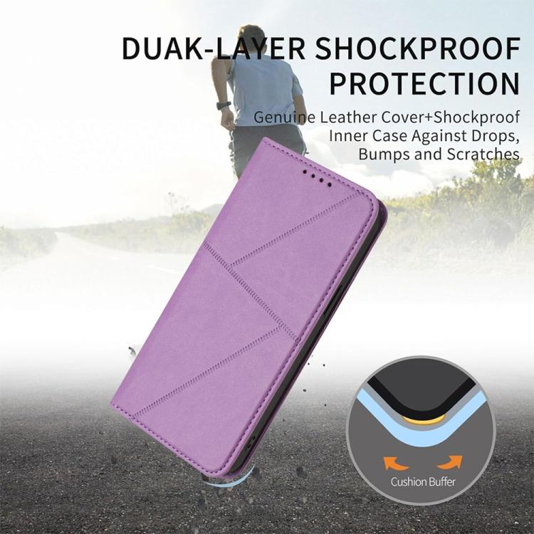 For Google Pixel 10 / Pixel 10 Pro Strong Magnetic Frosted Flip Leather Phone Case(Light Purple) - Google Cases by buy2fix | Online Shopping UK | buy2fix
