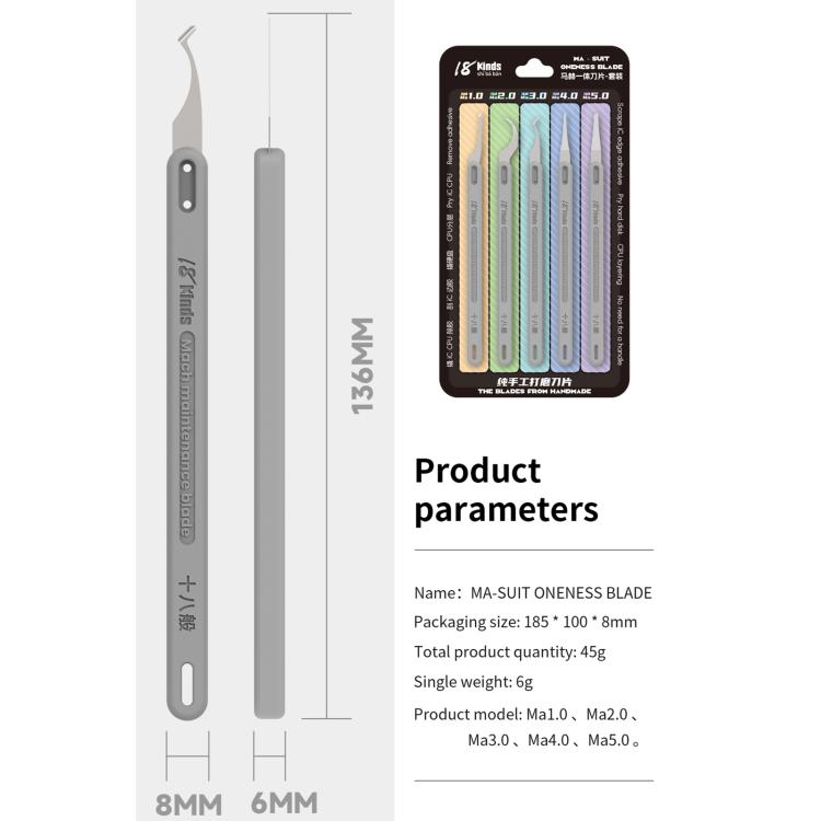 18 Kinds Ma-Suit 5 in 1 Hand Polished Blades Kit - Tool Kits by buy2fix | Online Shopping UK | buy2fix