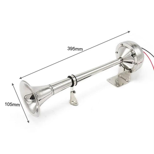 12V 125dB Car / Truck / Boat Stainless Steel Electric Horn with Mounting Bracket(Silver) - Security Alarm System by buy2fix | Online Shopping UK | buy2fix