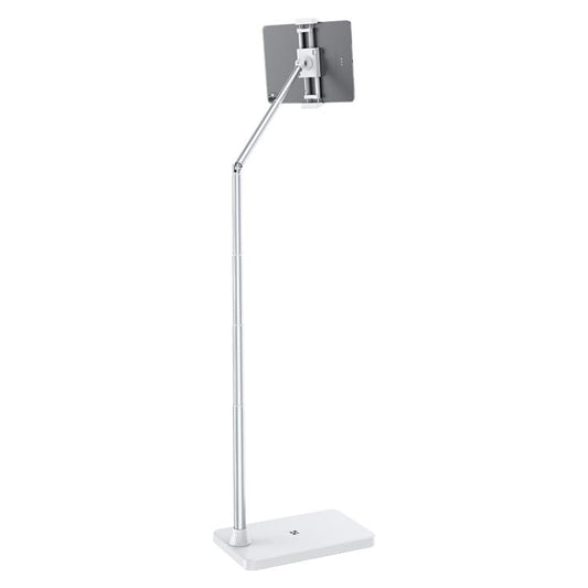 X10 Square Base Infinitely Adjustable Floor Stand Flexible Axis Phone PC Live Broadcast Bracket, Height: 41-155cm (White) - Lazy Bracket by buy2fix | Online Shopping UK | buy2fix