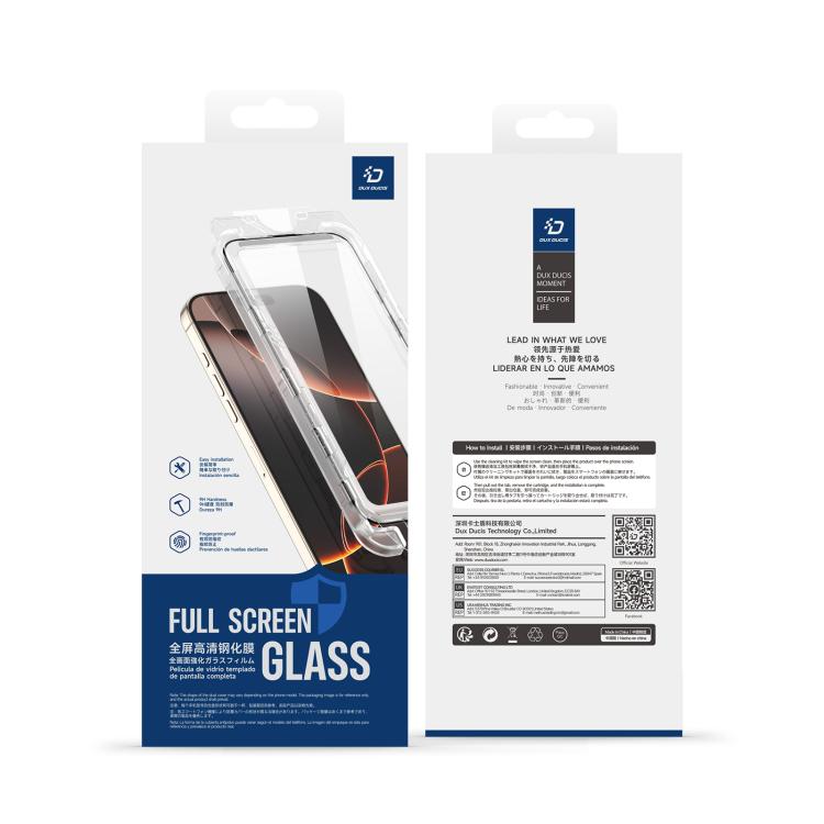 For iPhone 16 Pro DUX DUCIS Roga Series 2.5D HD Fully Transparent Tempered Screen Protector with Dust Removal Quick-Attach Box - iPhone 16 Pro Tempered Glass by DUX DUCIS | Online Shopping UK | buy2fix