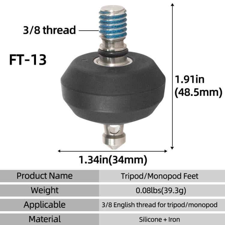BEXIN FT-13 3/8 Screw Rubber Feet Pads Tripod Anti-Slip Foot Pad(Black) - Other Accessories by BEXIN | Online Shopping UK | buy2fix