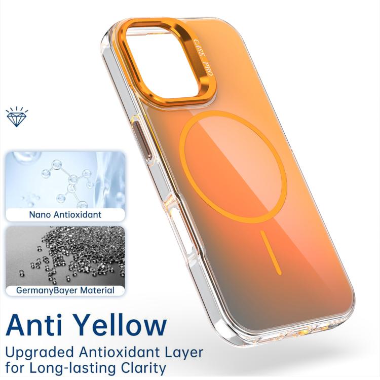 For iPhone 17 Gradient Discolor Lens Kickstand Magsafe Phone Case(Desert Gold) - iPhone 17 Cases by buy2fix | Online Shopping UK | buy2fix