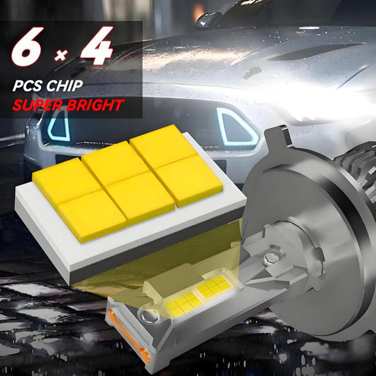 H4 2pcs/Pack 50W 6000LM 6000K Car Double Copper Tube LED Headlight Bulb(Gun Color) - LED Headlamps by buy2fix | Online Shopping UK | buy2fix