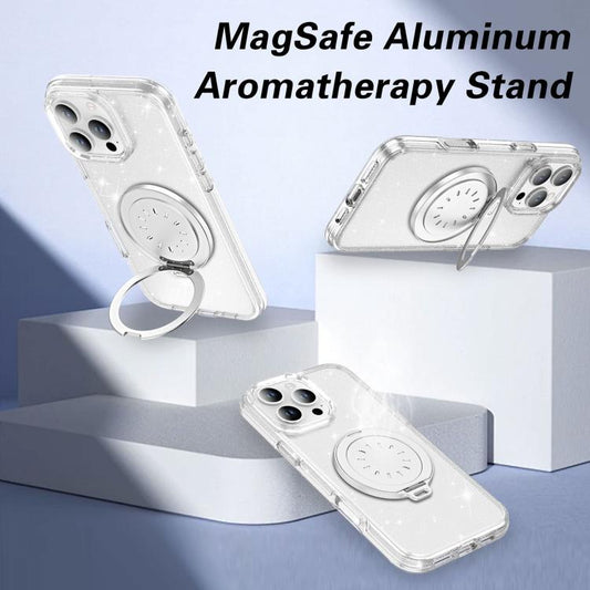 Magnetic MagSafe Aluminum Alloy Aromatherapy Mirror Bracket with Straps(White) - Ring Holder by buy2fix | Online Shopping UK | buy2fix