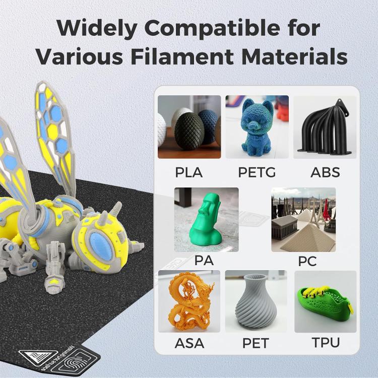 3D Printer Build Plate Spring Steel Sheet For Creality K2 Plus, Style:Black / Single-sided PEI Coating - Parts by buy2fix | Online Shopping UK | buy2fix