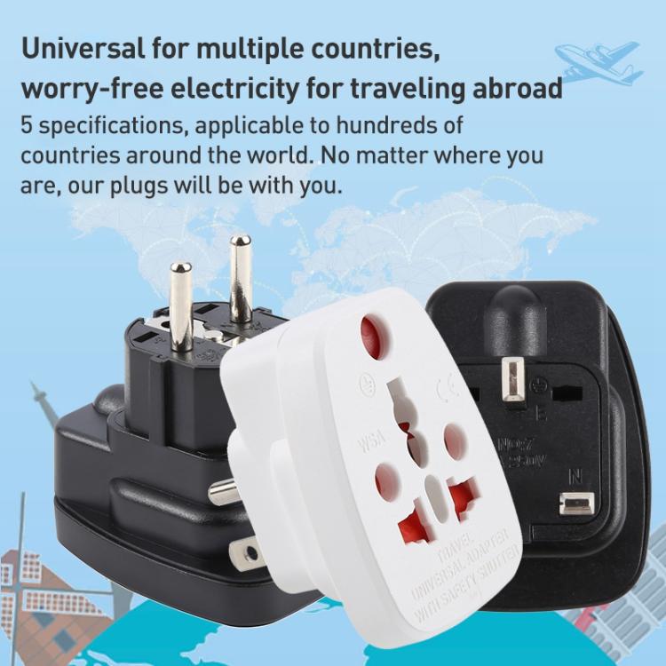 WSA-6 US / JP Plug Global Travel Universal Adapter with Safety Shutter(White) - Plug Adaptor by buy2fix | Online Shopping UK | buy2fix