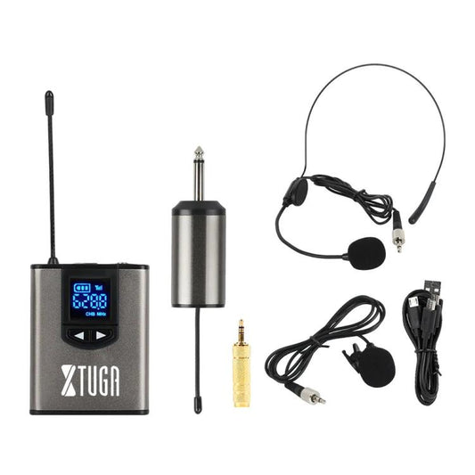 XTUGA A1 UHF Wireless Headset Lavalier Microphone System with Bodypack Transmitter(Black) - Microphone by XTUGA | Online Shopping UK | buy2fix