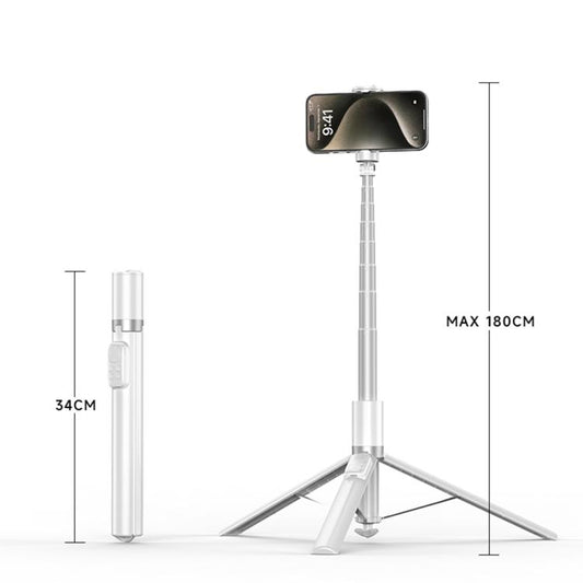 FUNSNAP X96 1.8m Auto Pop Open Tripod Remote Selfie Stick(White) - Selfie Sticks by FUNSNAP | Online Shopping UK | buy2fix