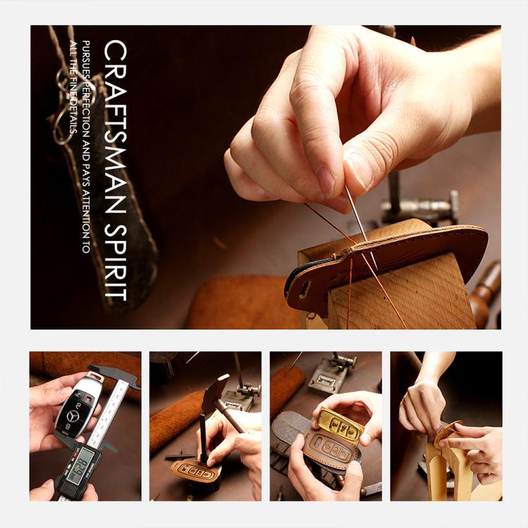 For Toyota SIENNA / Granvia / Alphard / Vellfire Hallmo Crazy Horse Cowhide Car Key Protection Cover(6-button Brown) - Car Key Cases by Hallmo | Online Shopping UK | buy2fix