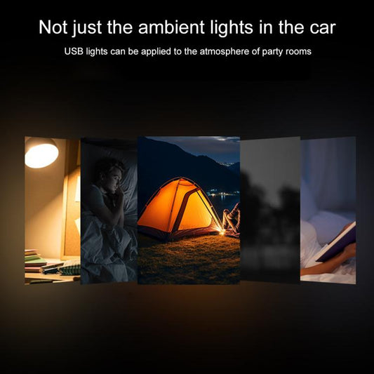 4pcs Car USB LED Atmosphere Light(Ice Blue Light) - Atmosphere lights by buy2fix | Online Shopping UK | buy2fix