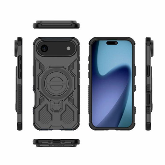 For iPhone Air J-20 Solid Color MagSafe Magnetic TPU+PC Phone Case(Black) - iPhone Air Cases by buy2fix | Online Shopping UK | buy2fix