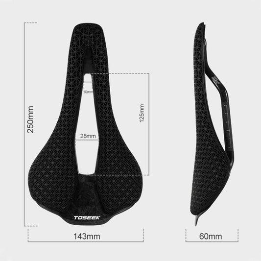TOSEEK P10 Carbon Fiber 3D Printed Road Mountain Bike Seat, Width:143mm - Bicycle Saddle by TOSEEK | Online Shopping UK | buy2fix