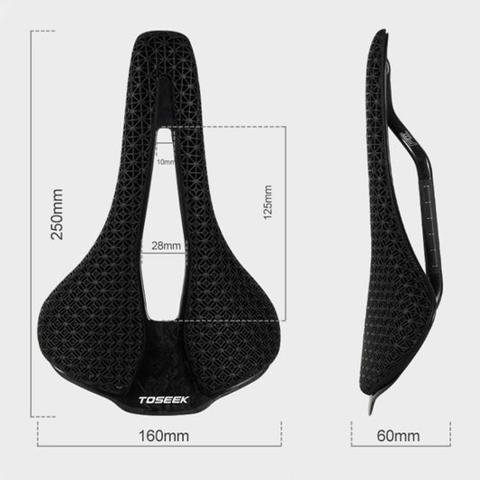 TOSEEK P10 Carbon Fiber 3D Printed Road Mountain Bike Seat, Width:160mm - Bicycle Saddle by TOSEEK | Online Shopping UK | buy2fix