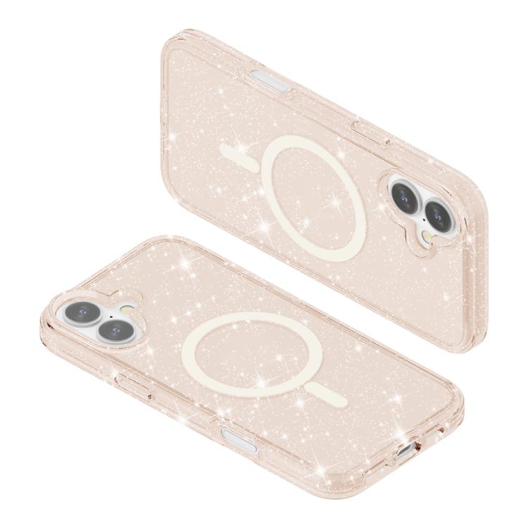 For iPhone 17 Terminator Style Glitter Powder MagSafe Magnetic Phone Case(Gold) - iPhone 17 Cases by buy2fix | Online Shopping UK | buy2fix