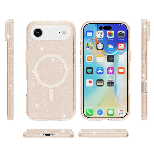 For iPhone Air Terminator Style Glitter Powder MagSafe Magnetic Phone Case(Gold) - iPhone Air Cases by buy2fix | Online Shopping UK | buy2fix