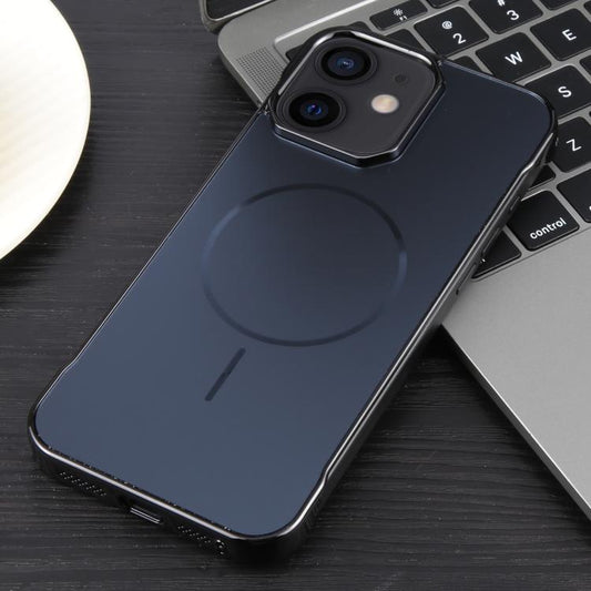 For iPhone 12 / 12 Pro Electroplating Frameless Frosted Anti-Glare PC MagSafe Phone Case(Black) - iPhone 12 / 12 Pro Cases by buy2fix | Online Shopping UK | buy2fix