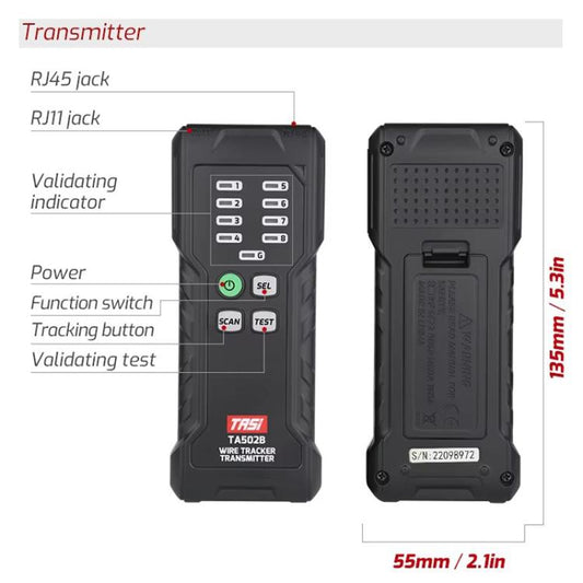 TASI TA502B Multi-function Network Cable Tester - Lan Cable and Tools by TASI | Online Shopping UK | buy2fix