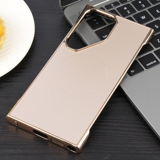 For Samsung Galaxy S24 Ultra 5G Electroplating Frameless Frosted Anti-Glare PC MagSafe Phone Case(Desert Gold) - Galaxy S24 Ultra 5G Cases by buy2fix | Online Shopping UK | buy2fix