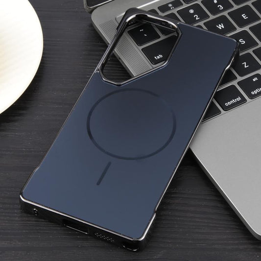 For Samsung Galaxy S24 Ultra 5G Electroplating Frameless Frosted Anti-Glare PC MagSafe Phone Case(Black) - Galaxy S24 Ultra 5G Cases by buy2fix | Online Shopping UK | buy2fix