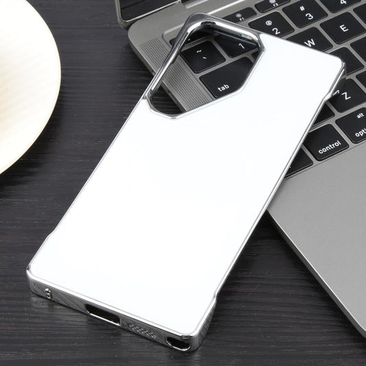 For Samsung Galaxy S24 Ultra 5G Electroplating Frameless Frosted Anti-Glare PC MagSafe Phone Case(Silver White) - Galaxy S24 Ultra 5G Cases by buy2fix | Online Shopping UK | buy2fix