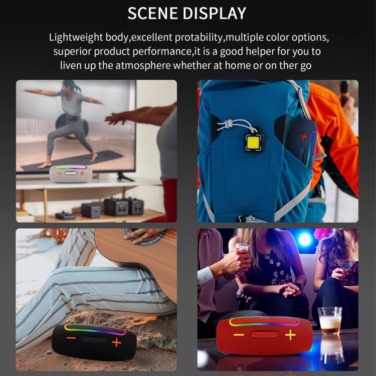 PRO9 20W Outdoor IPX6 Portable RGB Wireless Speakers Stereo Soundbar Subwoofer(White) - Waterproof Speaker by buy2fix | Online Shopping UK | buy2fix