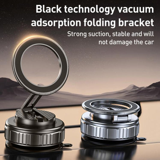 G712 Three-axis Folding Vacuum Adsorption Magnetic Car Phone Holder(Silver) - Universal Car Holders by buy2fix | Online Shopping UK | buy2fix