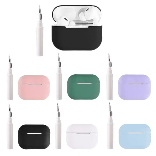 For AirPods Pro 2 Silicone Earphone Protective Case with Cleaning Pen(Pink) - For AirPods Pro 2 by buy2fix | Online Shopping UK | buy2fix