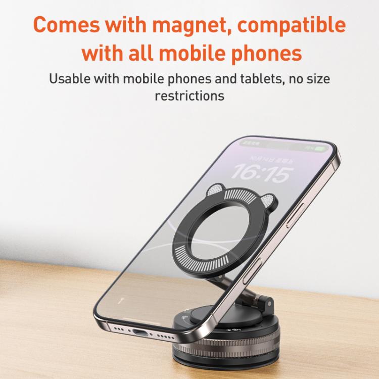 J33 Vacuum Adsorption Magnetic Car Phone Holder(Black) - Universal Car Holders by buy2fix | Online Shopping UK | buy2fix
