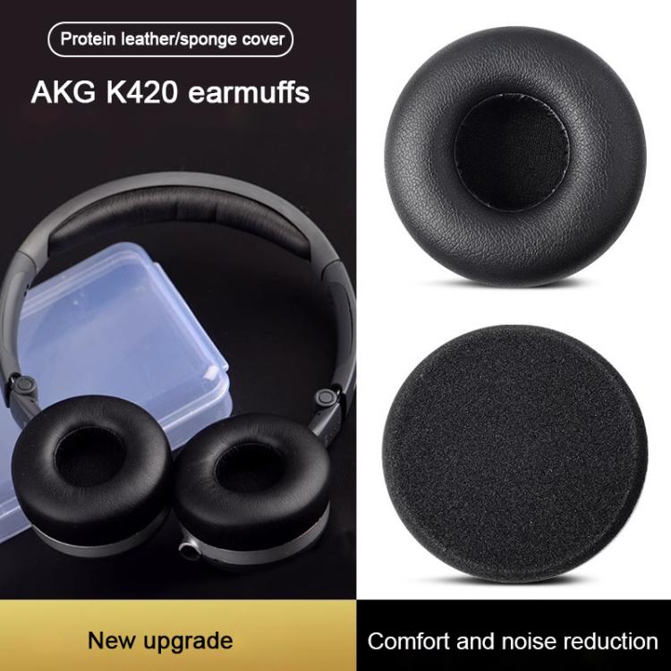 2pcs Protein Leather Replacement Earpads For AKG K402 / K414P / K416P(Black) - Earmuff & Pad by buy2fix | Online Shopping UK | buy2fix