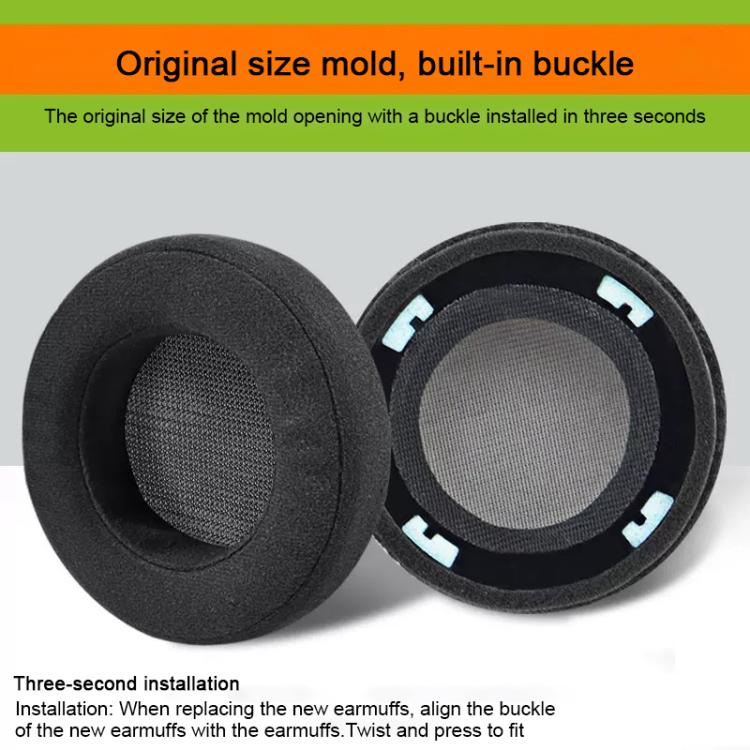 2pcs Velvet Replacement Earpads For AKG K612 / K712(Black) - Earmuff & Pad by buy2fix | Online Shopping UK | buy2fix