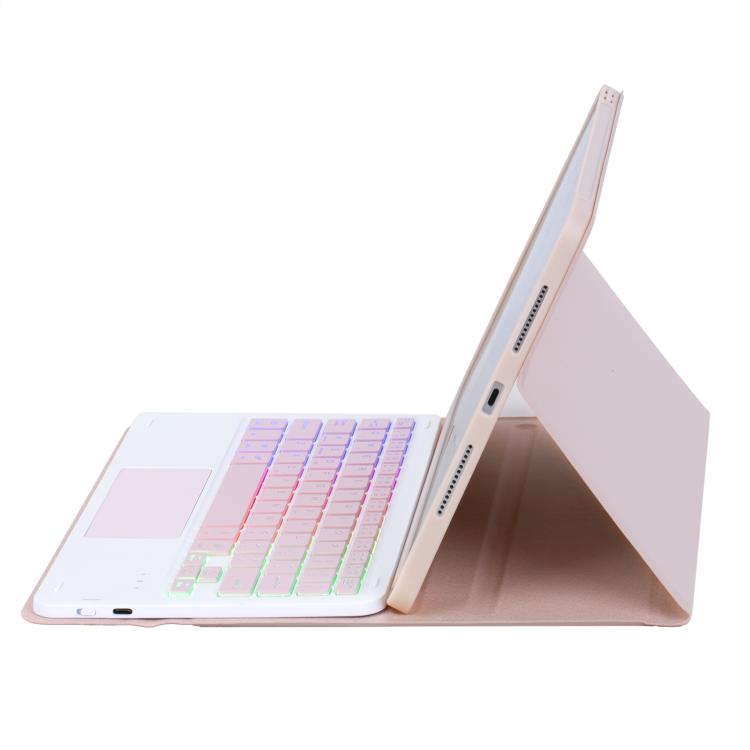 For iPad Pro 11 2024 A13B-AS Backlight Bluetooth Touch Keyboard Leather Tablet Case with Pen Slot(Pink) - For iPad Pro by buy2fix | Online Shopping UK | buy2fix