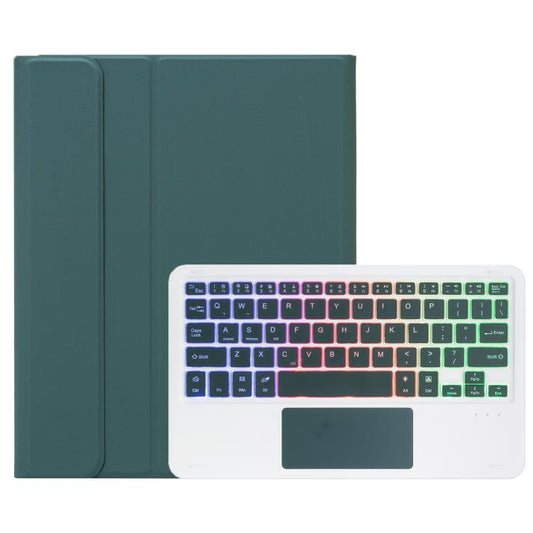 For iPad Pro 11 2024 A13B-AS Backlight Bluetooth Touch Keyboard Leather Tablet Case with Pen Slot(Dark Green) - For iPad Pro by buy2fix | Online Shopping UK | buy2fix