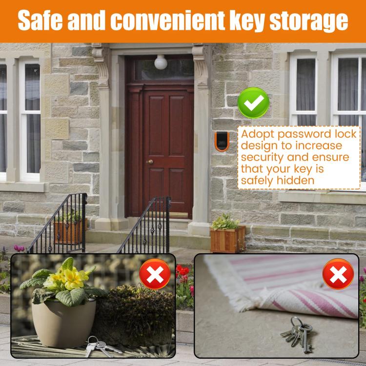 Car Magnetic Password Box Key Tool Storage Case(Orange) - Stowing Tidying by buy2fix | Online Shopping UK | buy2fix