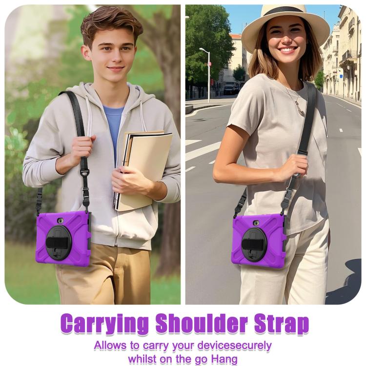 For Samsung Galaxy Tab Active Pro 10.1 inch 2019 / Tab Active4 Pro 2022 / Active 5 Pro 2025 Shockproof Colorful Silicone + PC Protective Case with Holder & Hand Grip Strap(Purple) - Other Galaxy Tab PC by buy2fix | Online Shopping UK | buy2fix