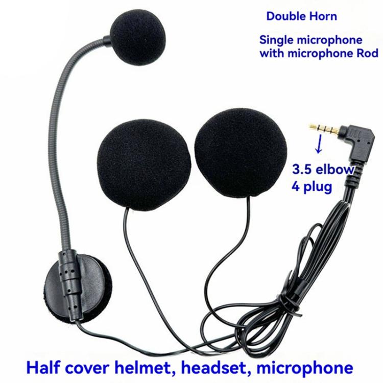 Motorcycle Half Helmet Intercom Headset Microphone(Black) - Motorcycle Walkie Talkie by buy2fix | Online Shopping UK | buy2fix