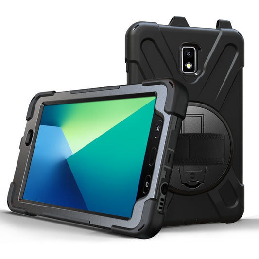 For Samsung Galaxy Tab Active 2 8.0 T390/T395/T397 Shockproof Colorful Silicone + PC Protective Case with Holder & Hand Grip Strap & Pen Slot(Black) - Other Galaxy Tab PC by buy2fix | Online Shopping UK | buy2fix
