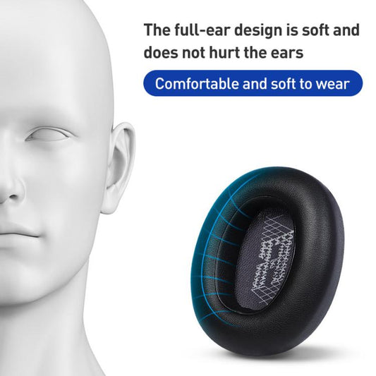 1 Pair Ice Silk Cloth Earphone Replacement Earpads For JBL Live 650 BTNC / E65BTNC / Duet NC / Live 660 BTNC(Black) - Earmuff & Pad by buy2fix | Online Shopping UK | buy2fix