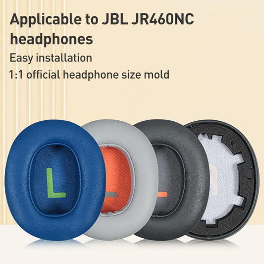 1 Pair Protein Leather Earphone Replacement Earpads For JBL JR 460NC(Titanium Grey) - Earmuff & Pad by buy2fix | Online Shopping UK | buy2fix