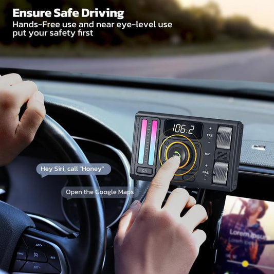 MT02 Car Bluetooth MP3 Player Bass AUX FM Transmitter Cigarette Lighter Charging(Black) - Bluetooth Car Kits by buy2fix | Online Shopping UK | buy2fix