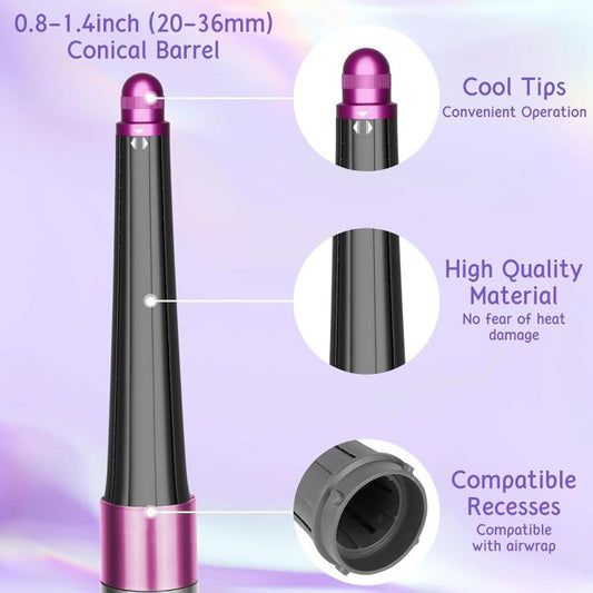 Long Conical Curling Iron Accessories For Dyson Airwrap HS01/ HS05 / HS08(Rose Red) - For Dyson Accessories by buy2fix | Online Shopping UK | buy2fix