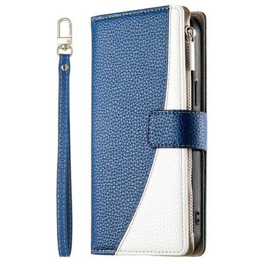 For iPhone Air Stitching Multi-card Zipper Wallet Leather Phone Case with Short Strap(Dark Blue) - iPhone Air Cases by buy2fix | Online Shopping UK | buy2fix
