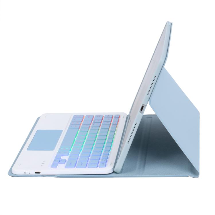 For iPad 9.7 2018 / 2017 / Pro 9.7 A07B-AS Backlight Bluetooth Touch Keyboard Leather Tablet Case with Pen Slot(Blue) - For iPad Pro by buy2fix | Online Shopping UK | buy2fix