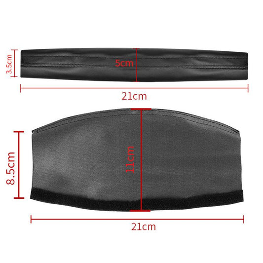 Universal PU Leather Headband Protective Cover, Size:Curved 21x11x8.5cm(Black) - Earmuff & Pad by buy2fix | Online Shopping UK | buy2fix