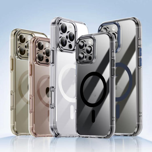 For iPhone 16 Pro iPAKY Mingxing Series MagSafe Magnetic Shockproof PC+TPU Phone Case(Transparent + Black) - iPhone 16 Pro Cases by iPAKY | Online Shopping UK | buy2fix